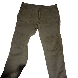 Free People Green Ankle Cropped Jeans